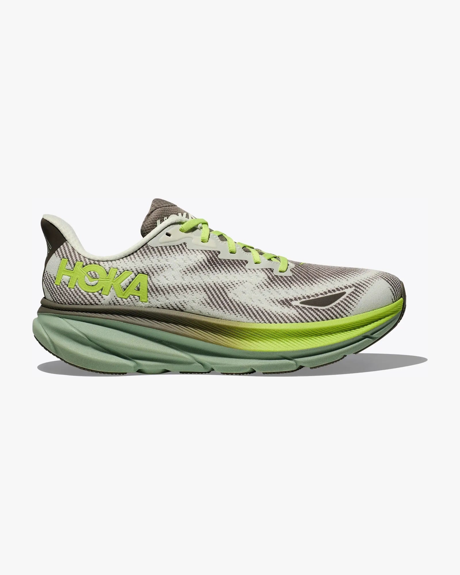 HOKA Clifton 9 GTX Stellar Grey Lettuce Sneakers