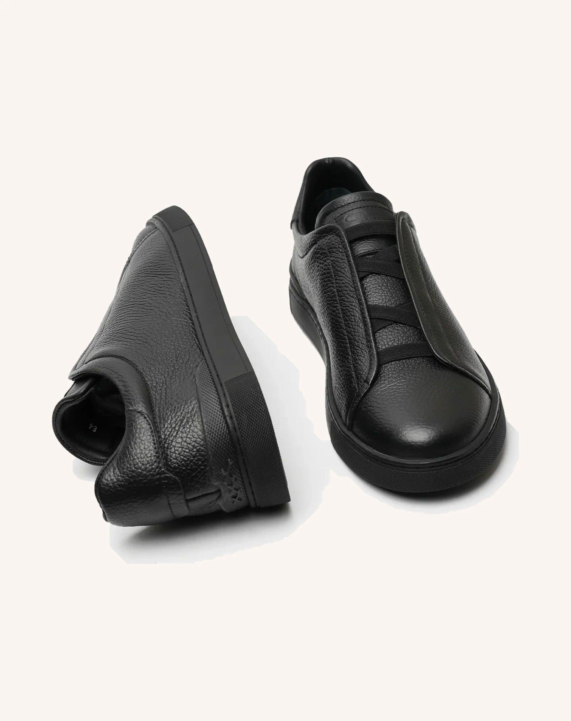 Men Goatskin Leather Slip On Low Top Sneakers