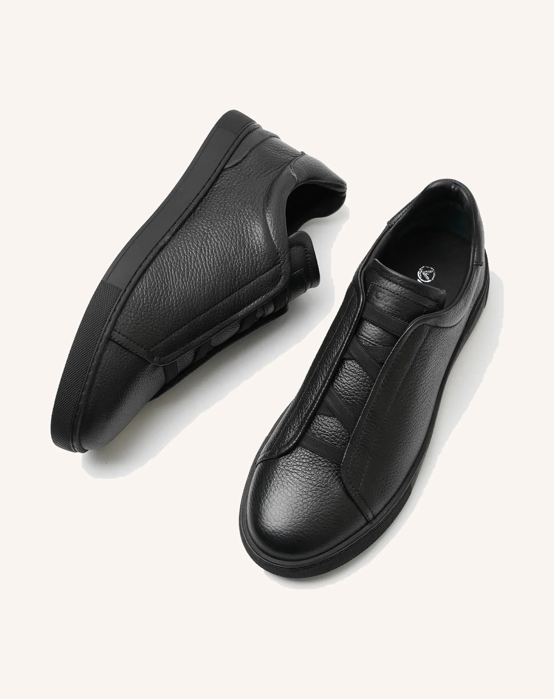 Men Goatskin Leather Slip On Low Top Sneakers