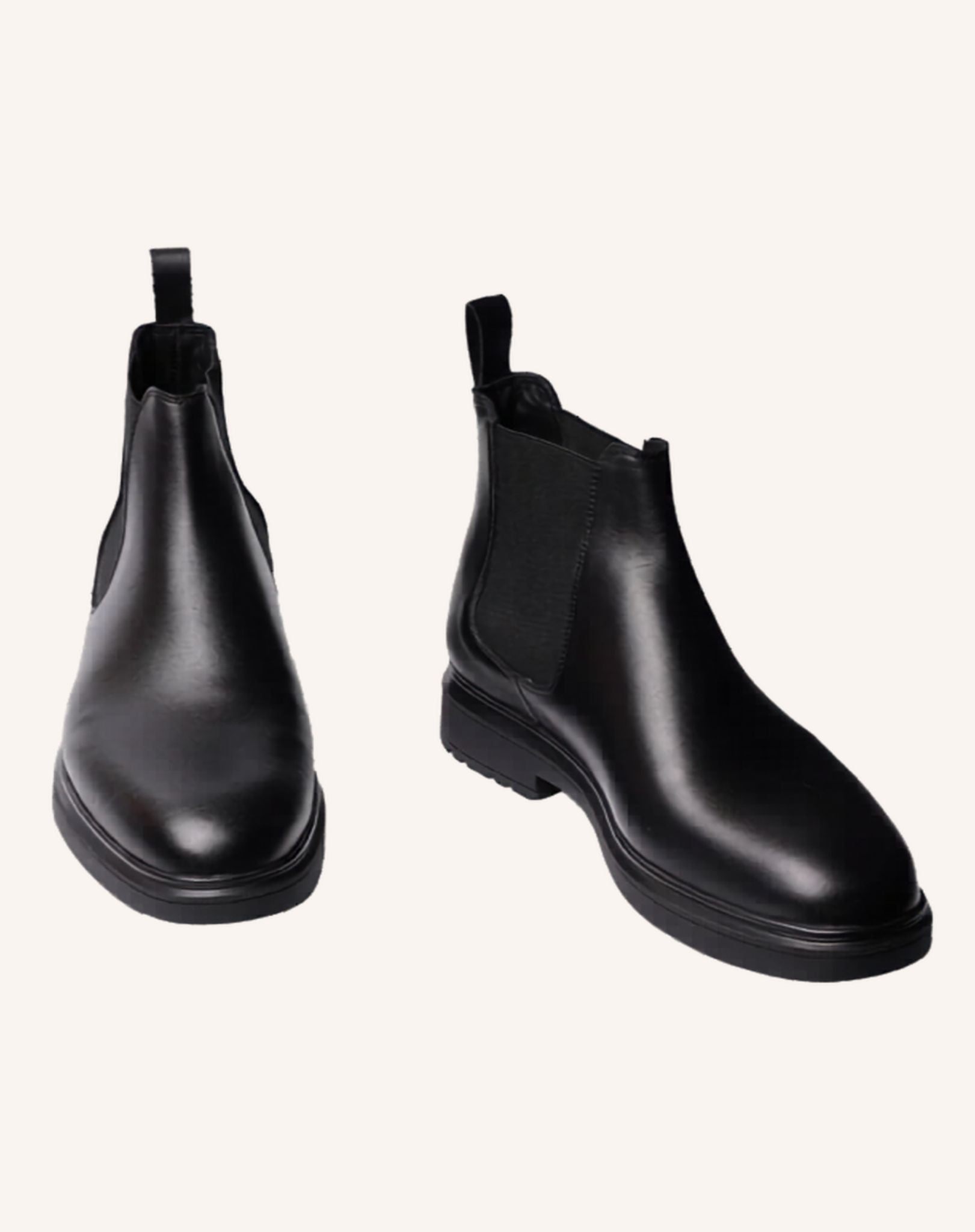 Heren Zwarte Chelsea Boots van Leer