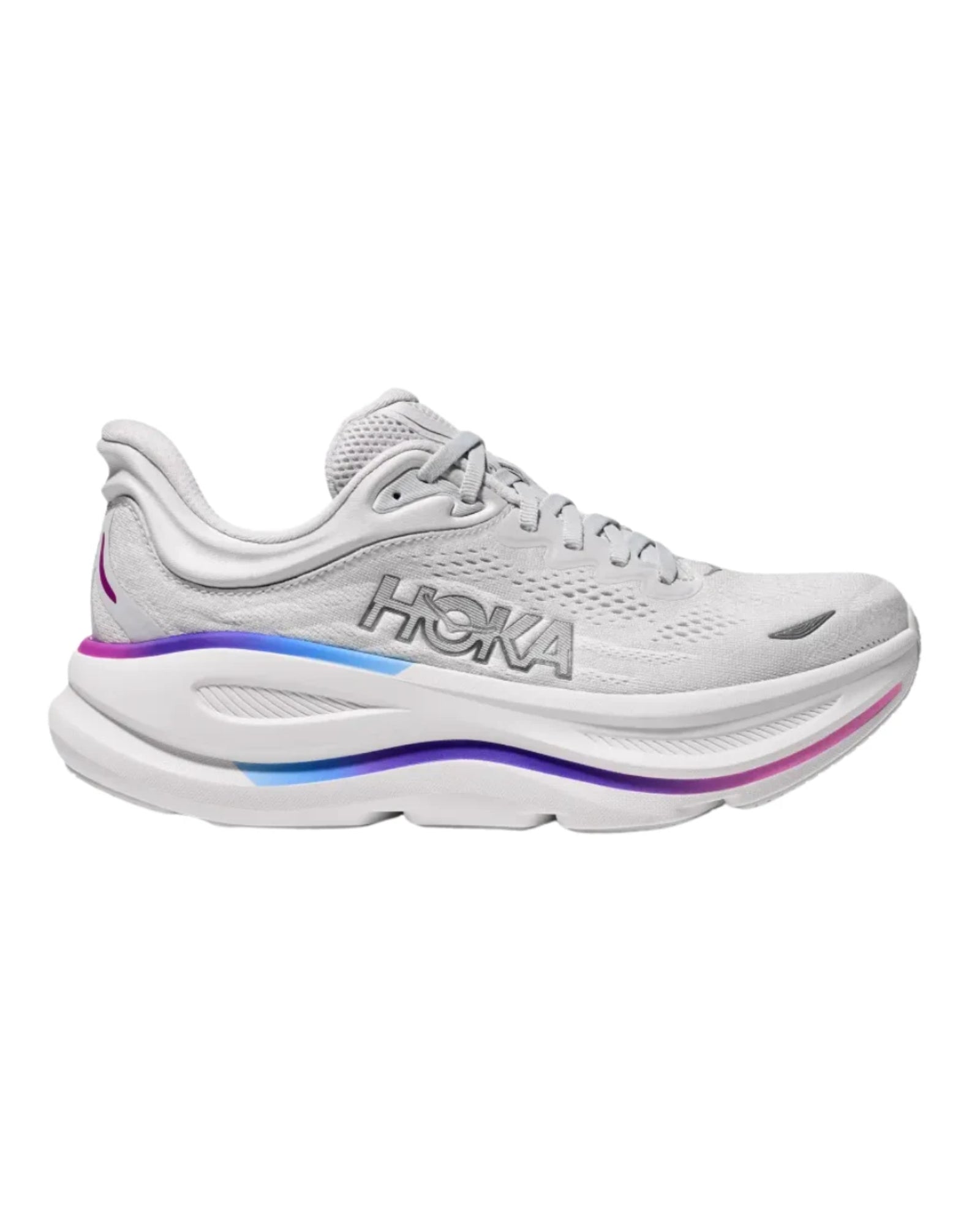 HOKA Bondi 9 Cosmic Grey White Sneakers