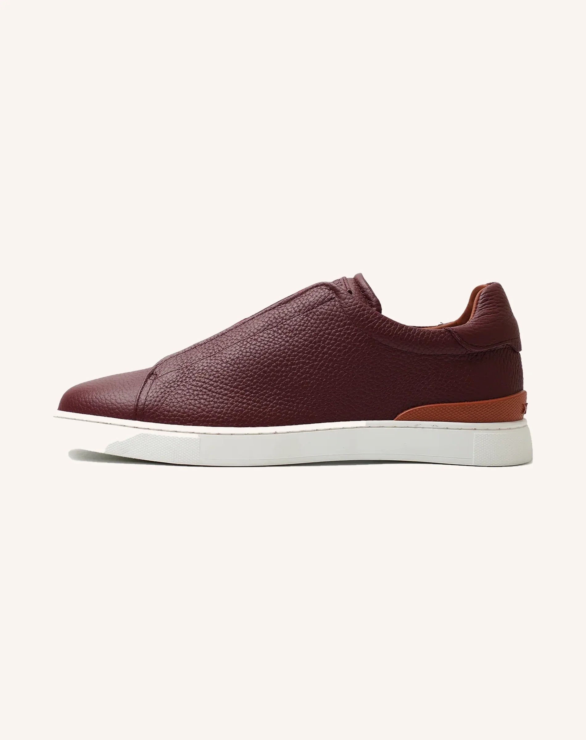 Men Goatskin Leather Slip On Low Top Sneakers