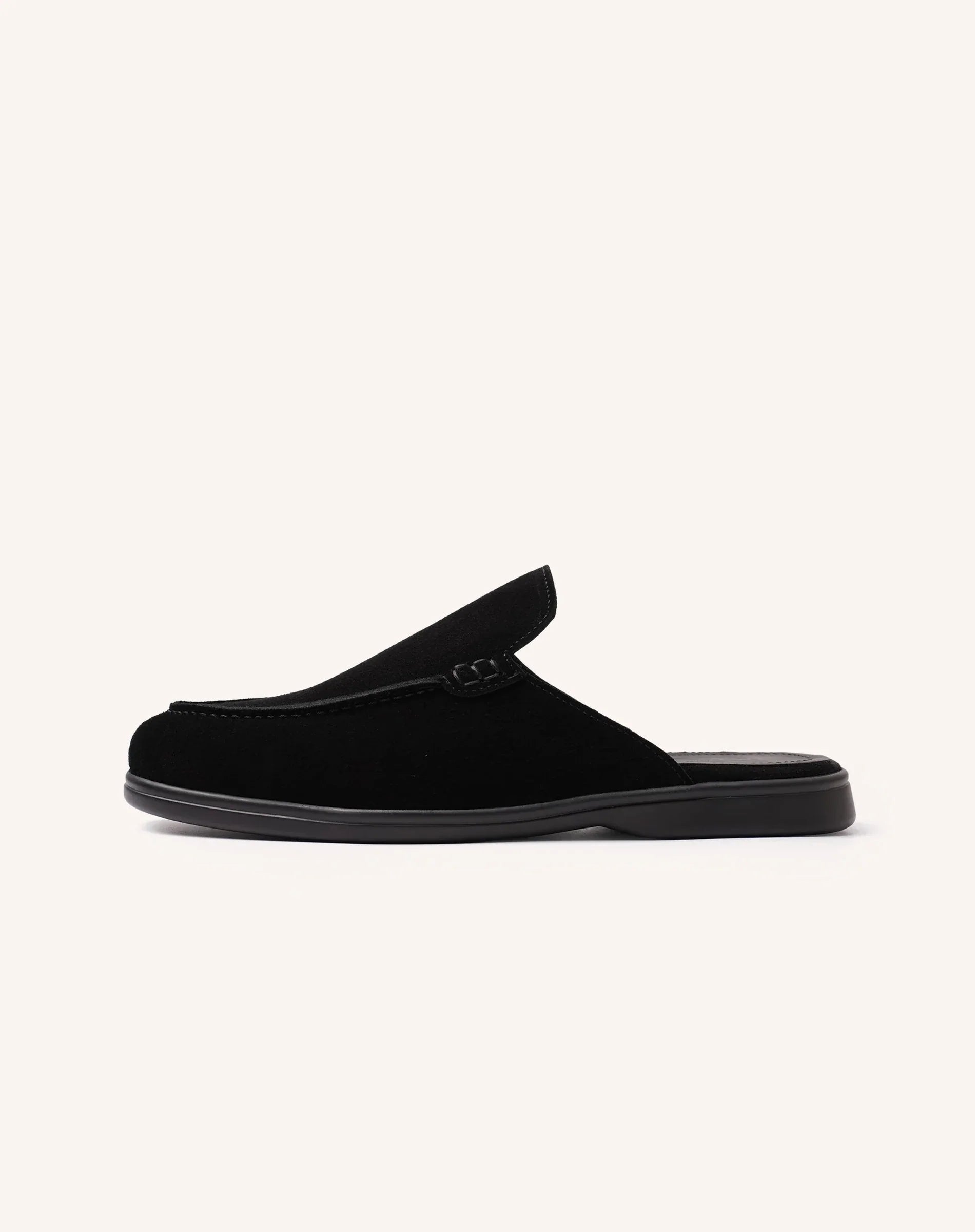 Men Suede Backless Loafer Slippers Casual Mule Shoes