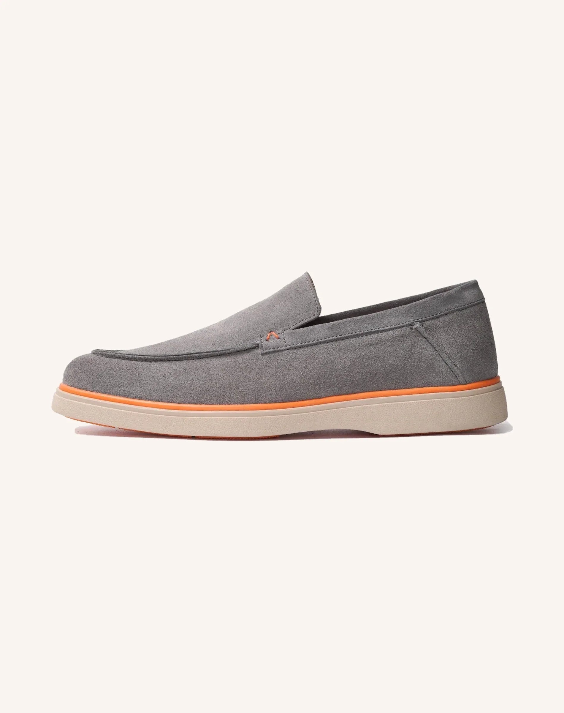Men Suede Slip On Loafers Contrast Sole