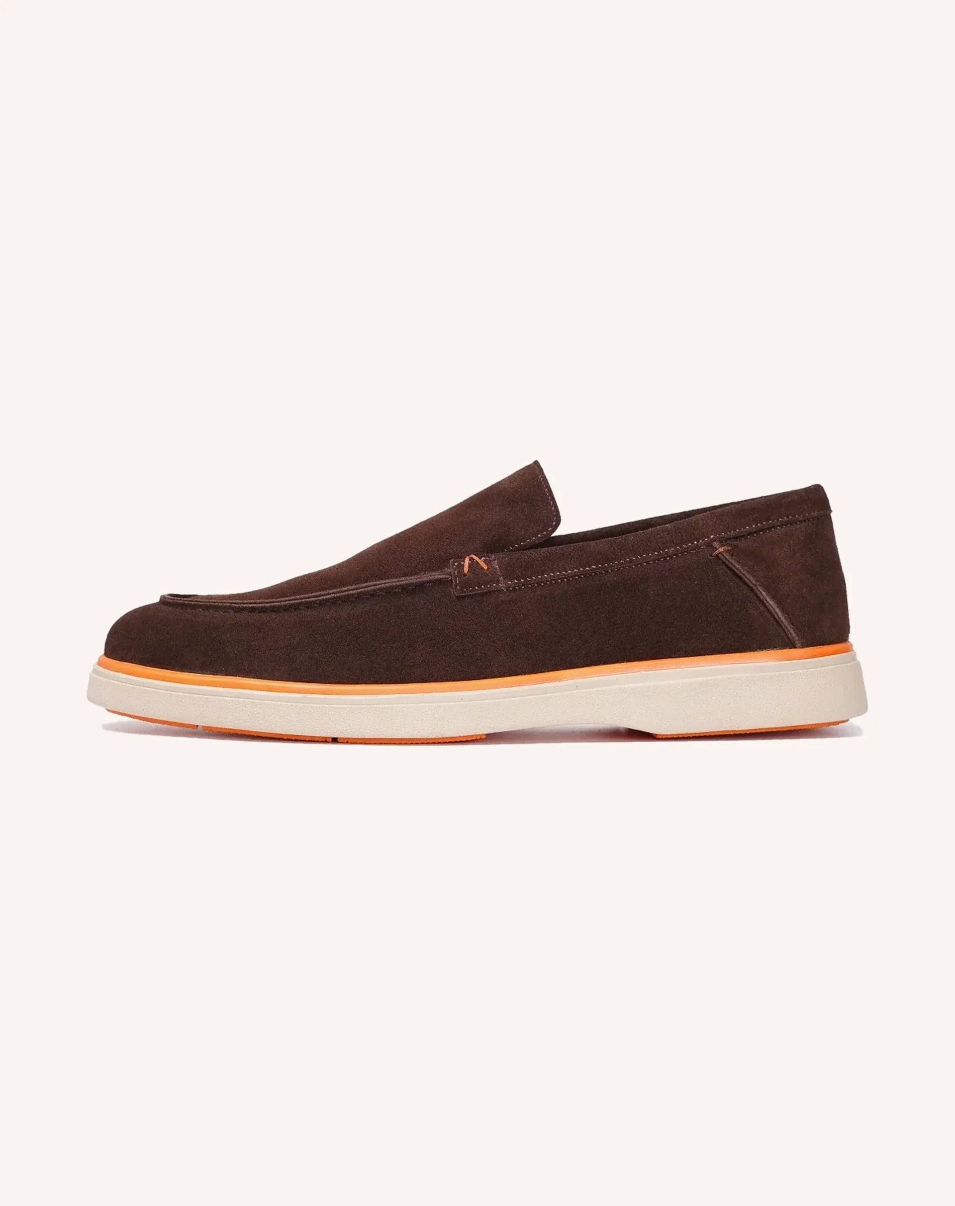 Men Suede Slip On Loafers Contrast Sole