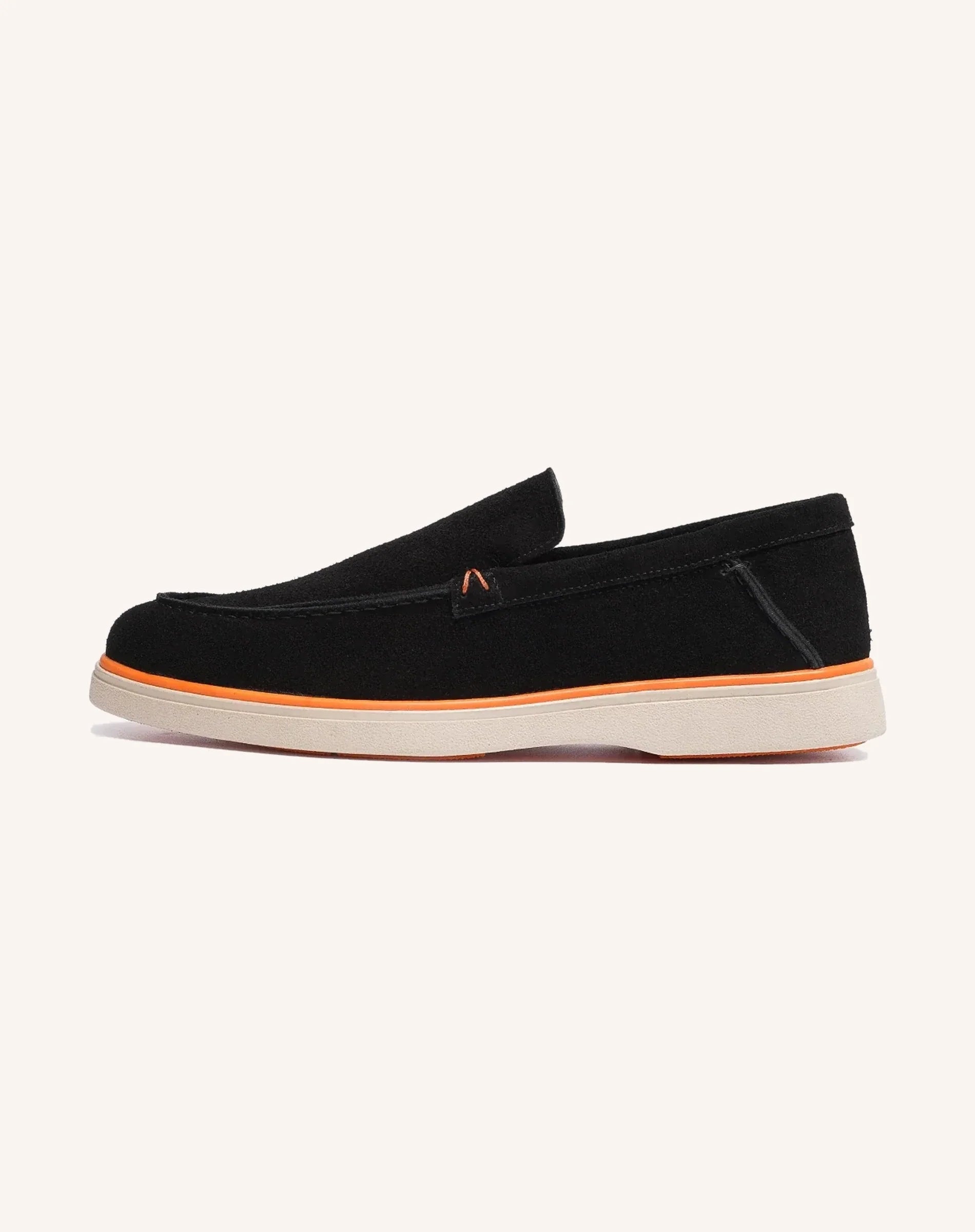Men Suede Slip On Loafers Contrast Sole