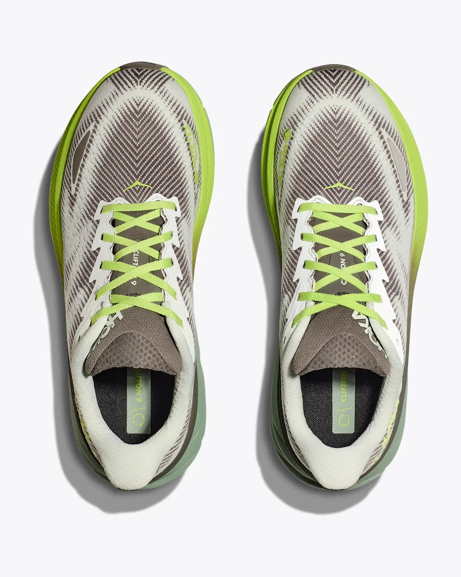 HOKA Clifton 9 GTX Stellar Grey Lettuce Sneakers