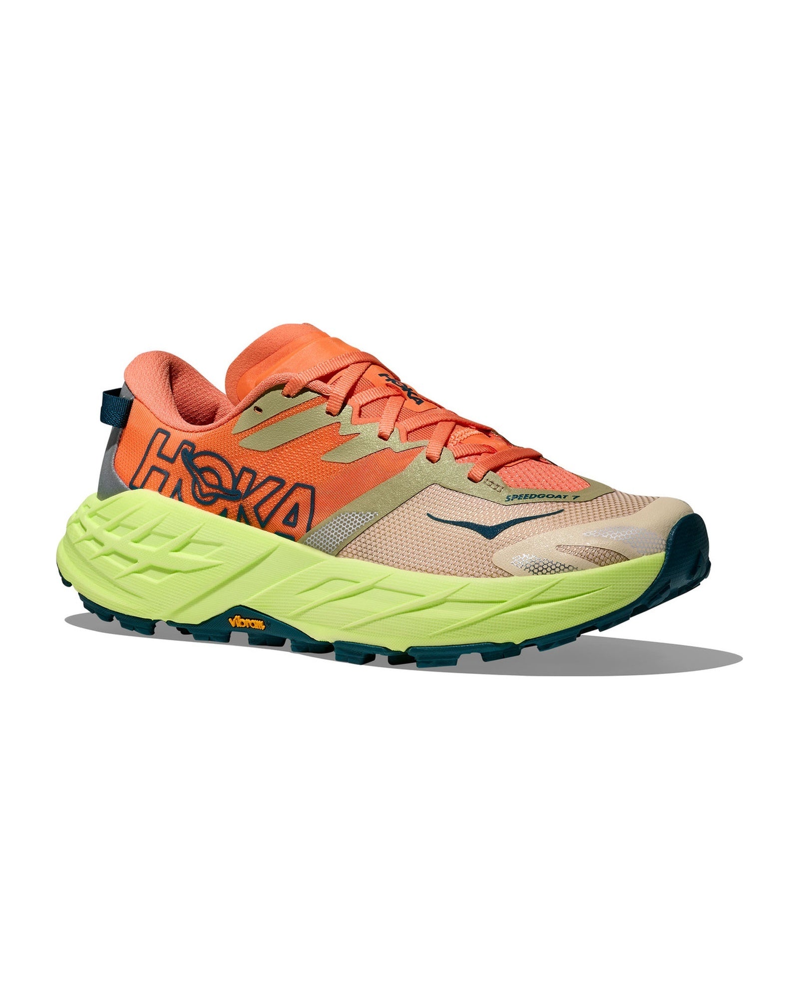 HOKA Speedgoat 7 Persimmon Neon Yuzu Trail Sneakers