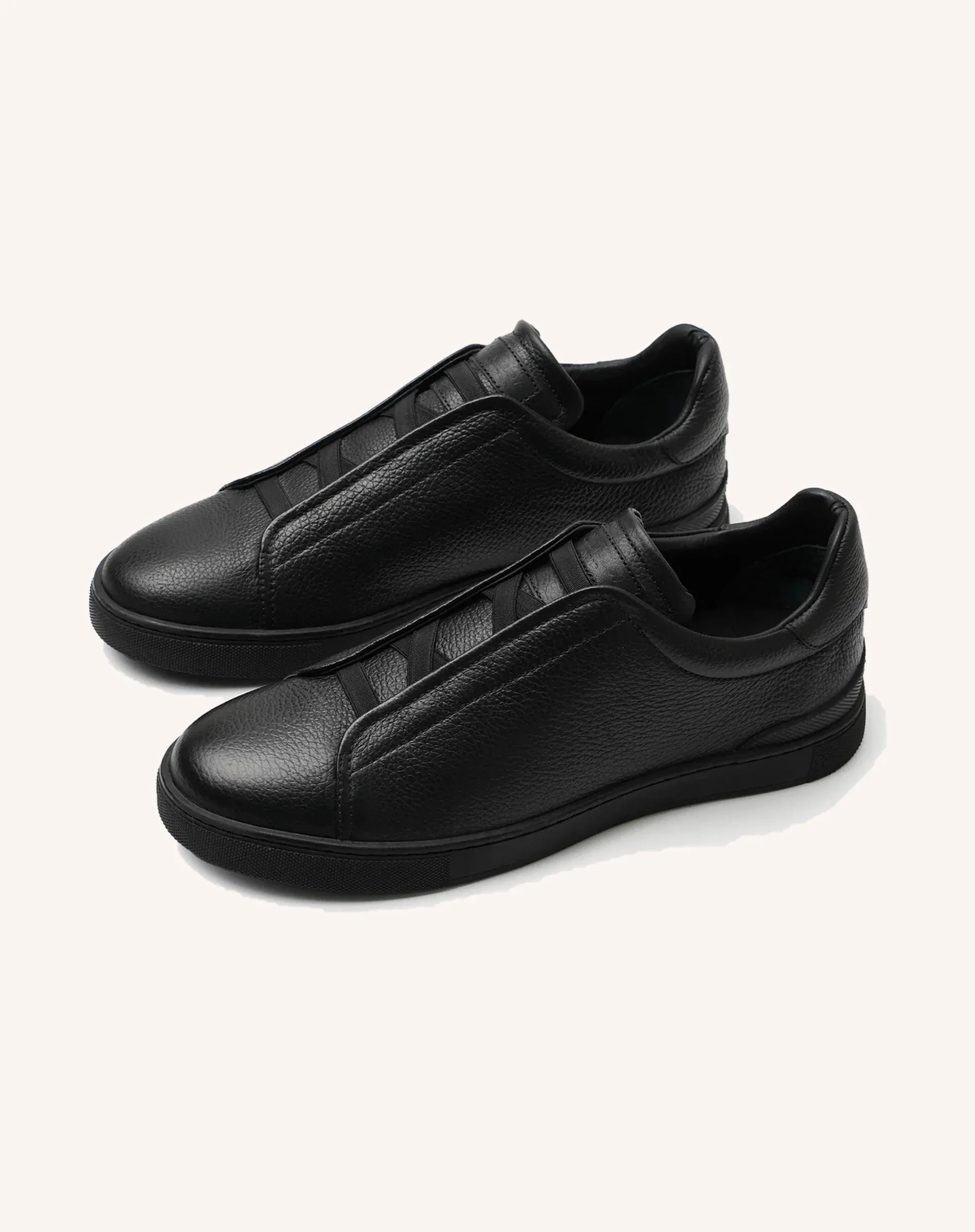 Men Goatskin Leather Slip On Low Top Sneakers