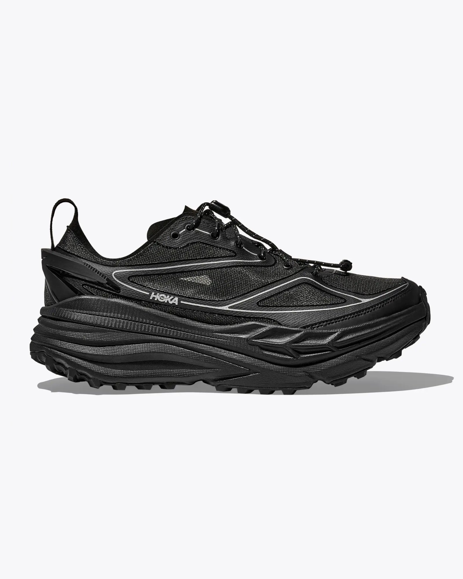 HOKA Stinson One7 Black Silver Sneakers