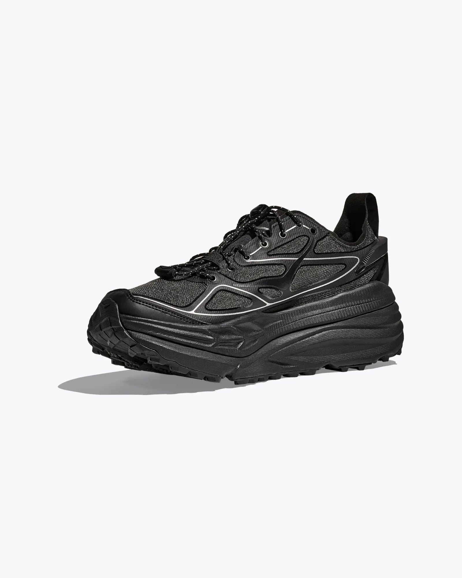 HOKA Stinson One7 Black Silver Sneakers