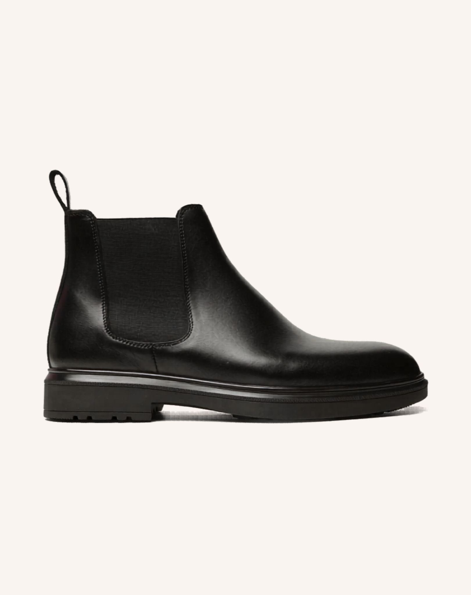 Heren Zwarte Chelsea Boots van Leer