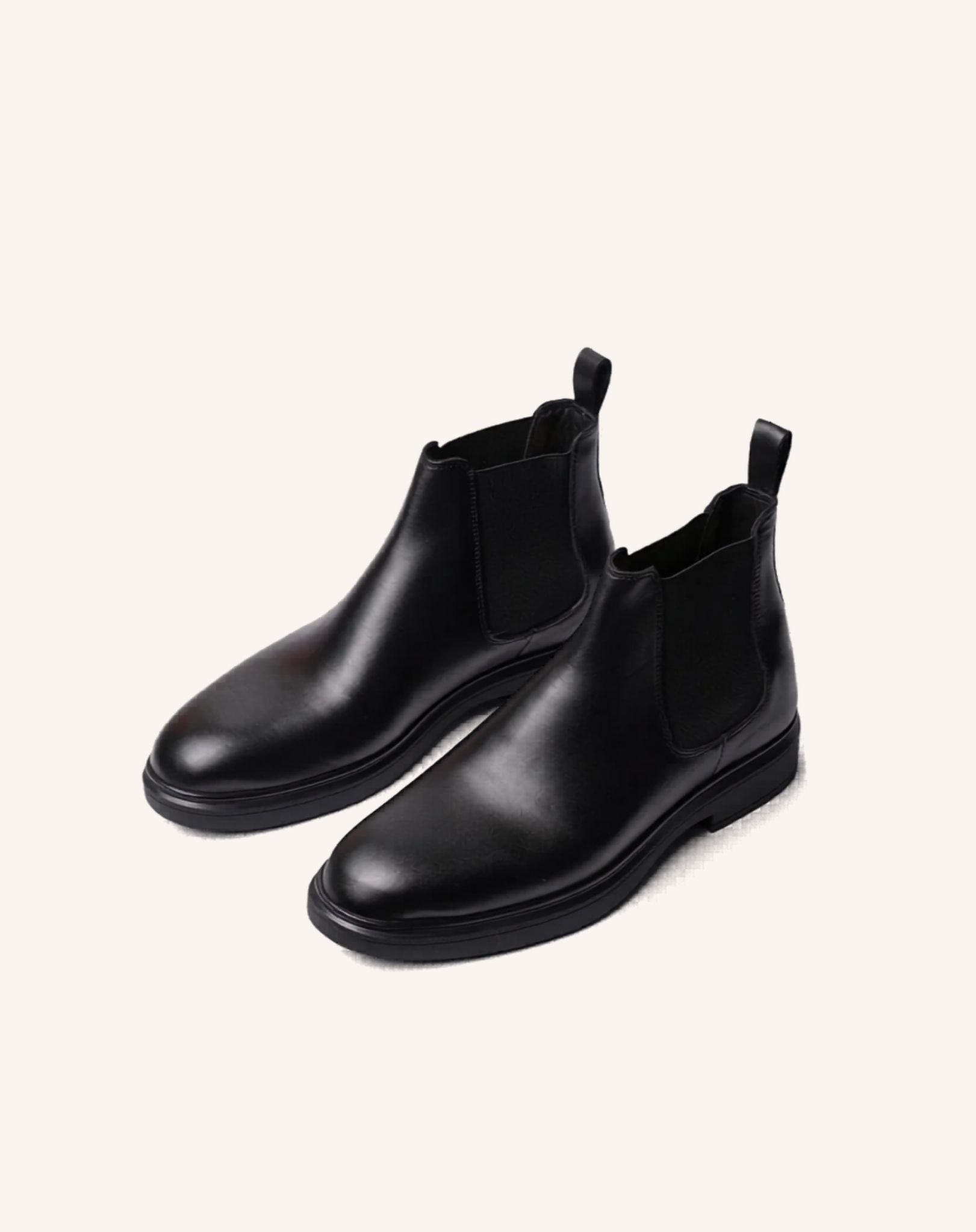Heren Zwarte Chelsea Boots van Leer
