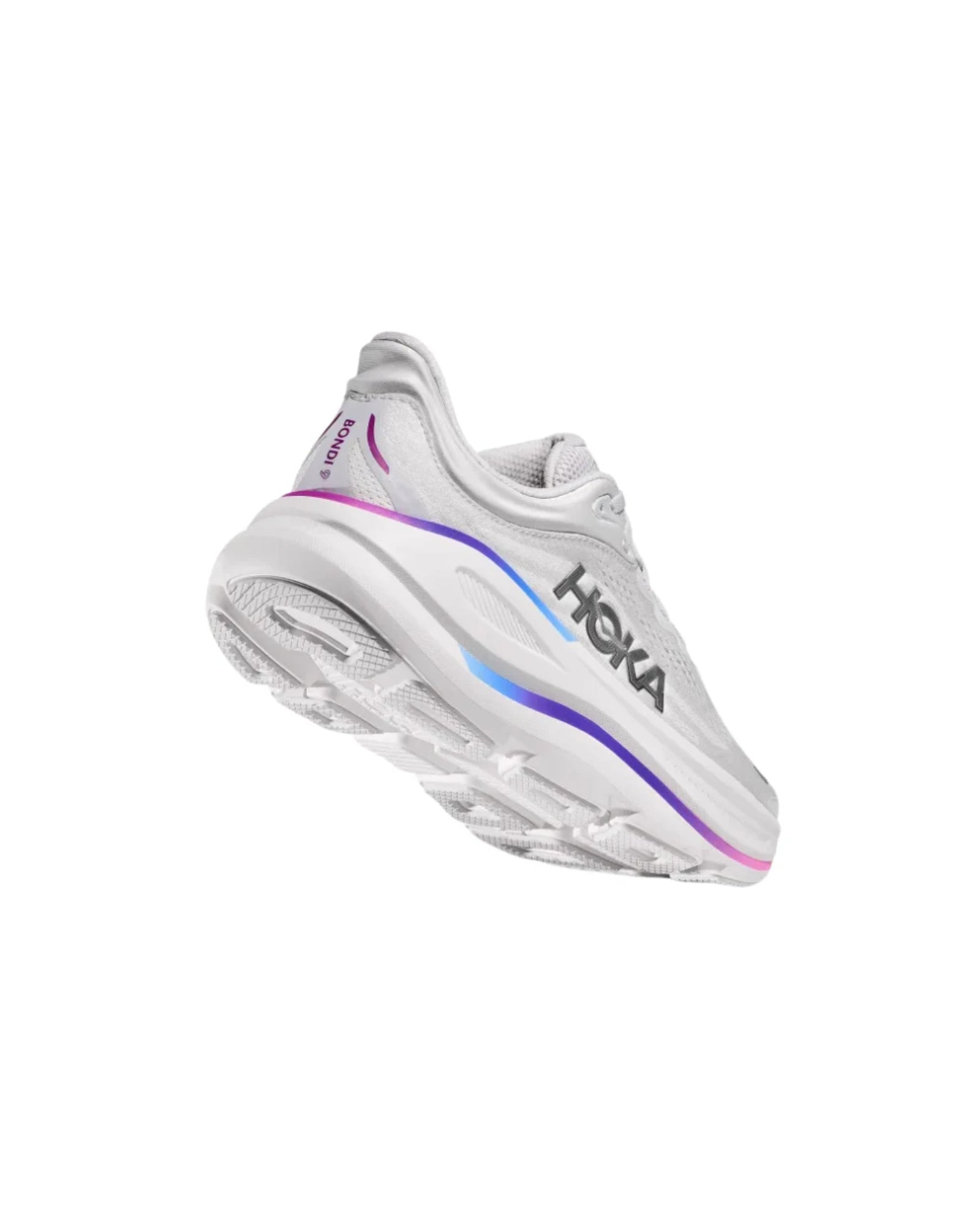 HOKA Bondi 9 Cosmic Grey White Sneakers