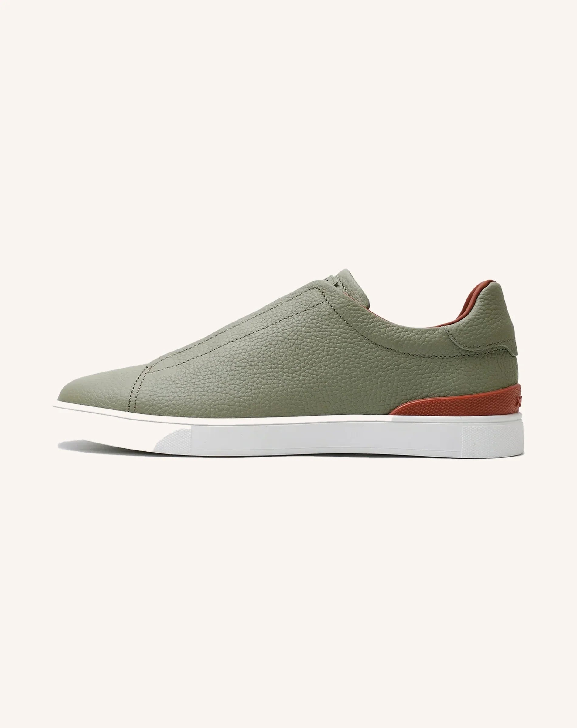 Men Goatskin Leather Slip On Low Top Sneakers