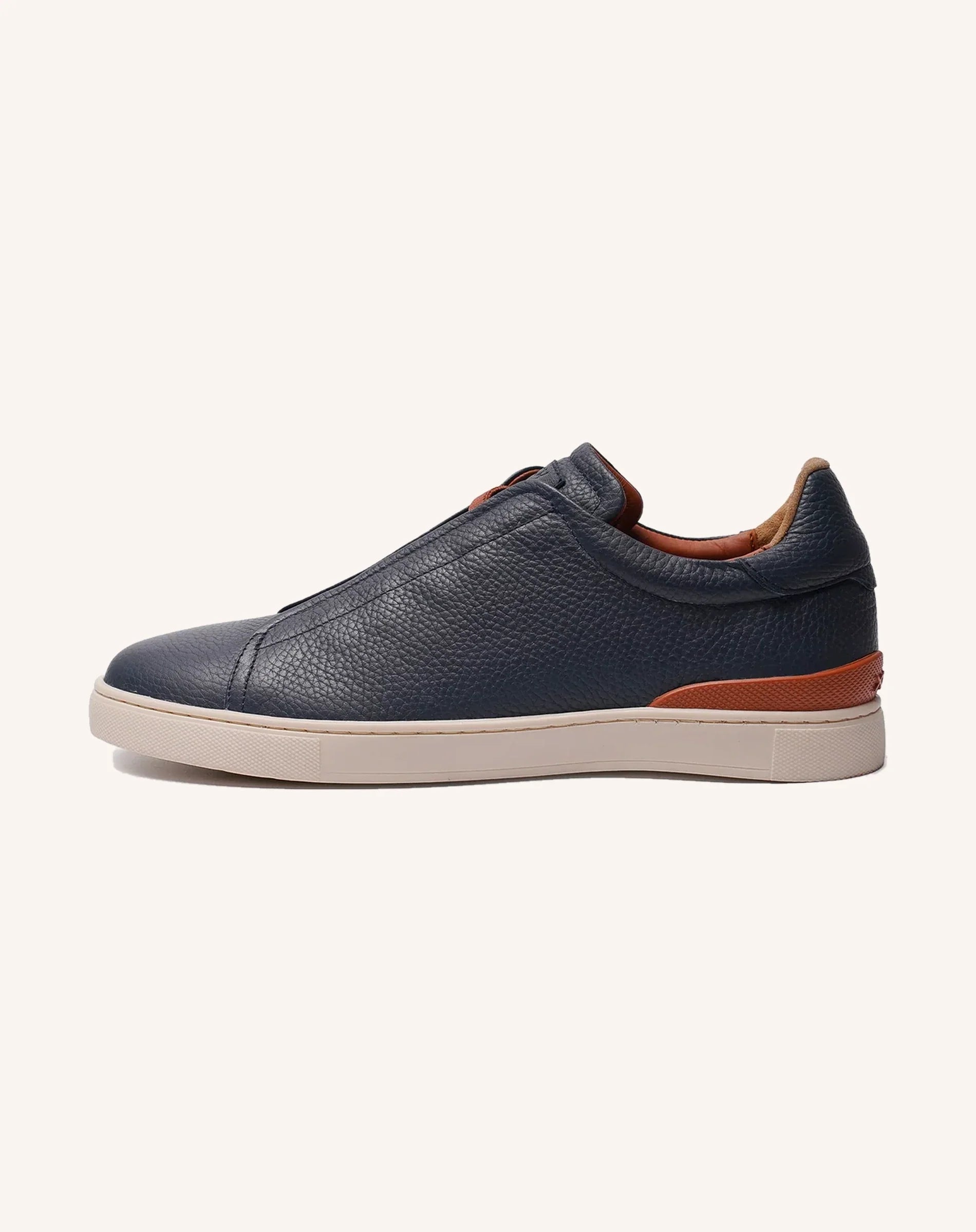 Men Goatskin Leather Slip On Low Top Sneakers