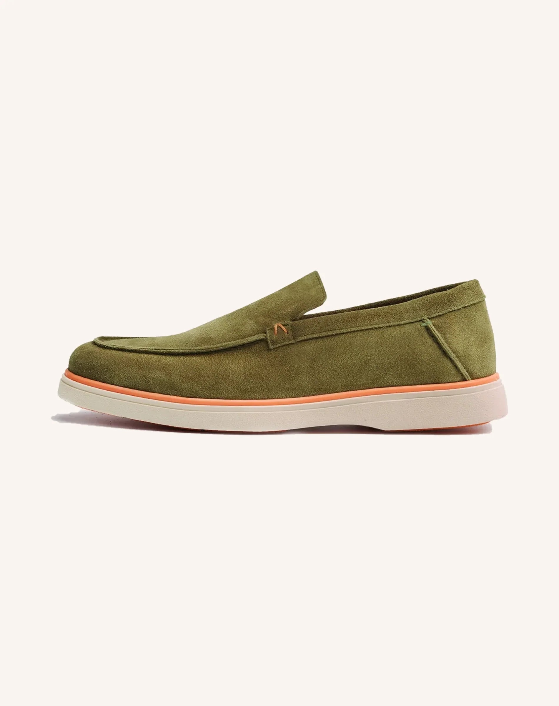 Men Suede Slip On Loafers Contrast Sole