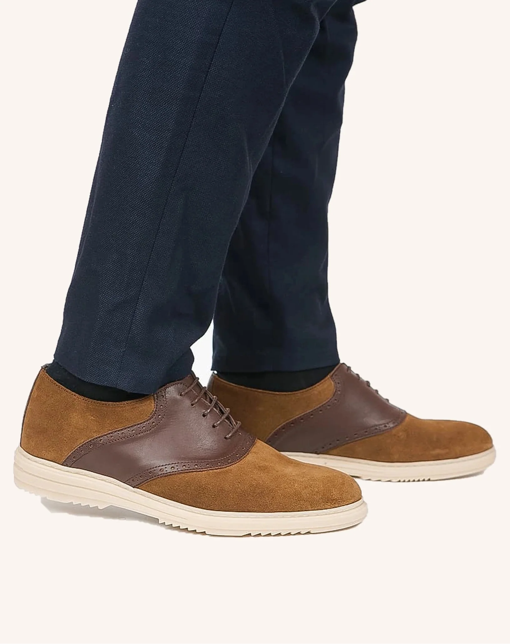 Men Two Tone Brogue Oxford Shoes