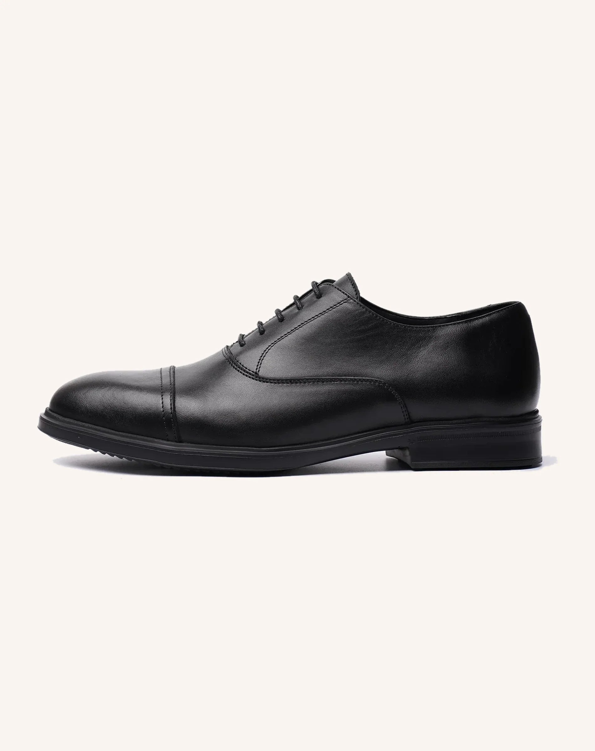 Men Black Oxford Dress Shoes Cap Toe Formal Shoes